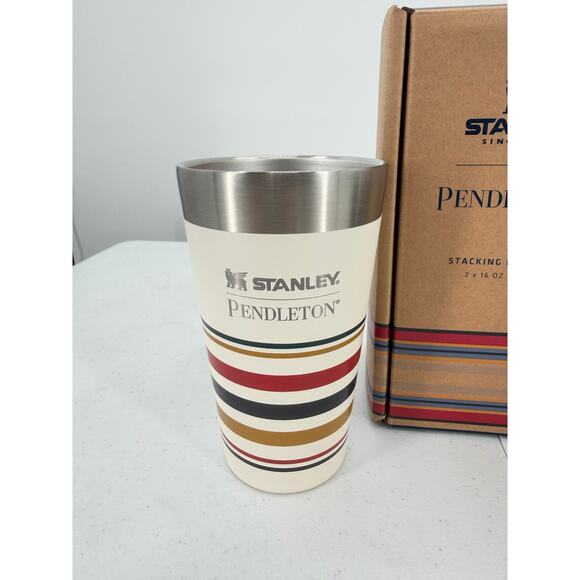 NEW STANLEY×PENDLETON Stacking Vacuum Pint Glass Tumbler Set Stainless Steel - Picture 9 of 9